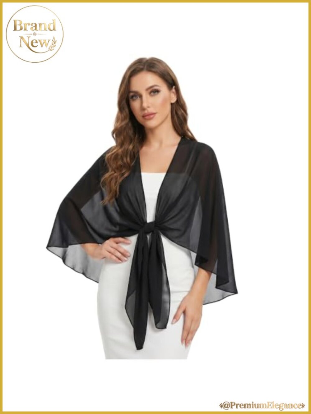 Chiffon Sheer Shawl Wrap for Evening Dresses Wedding Bridal Cover Up